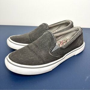 Eddie Bauer Haller Slip-On Black Gray Washed Mule Sneaker Size 6